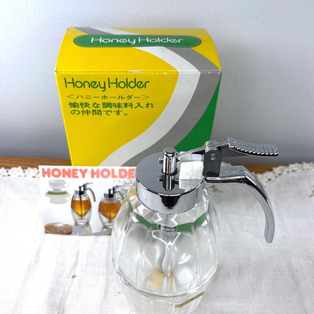 Williams Sonoma Kamei Glass Japan 24% Crystal Honey Holder Dispenser